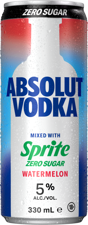 Absolut Vodka & Sprite Watermelon Zero 5% Can 1X330ML