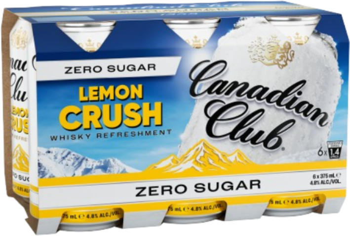 Canadian Club Zero Sugar Citrus Lemon Crush Can 6X375ML