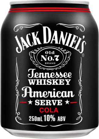 Jack Daniels American Serve & Cola Can 4X250ML