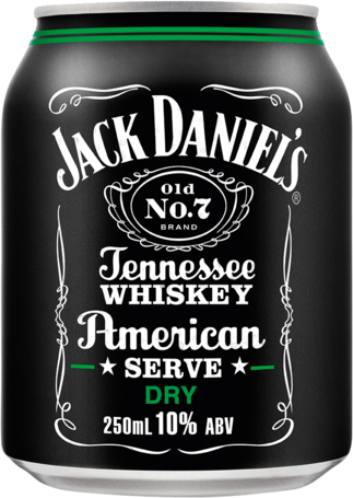 Jack Daniels American Serve & Dry Can 4X250ML