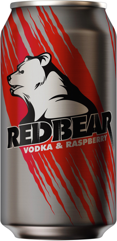 Red Bear Vodka & Raspberry Can 6X375ML