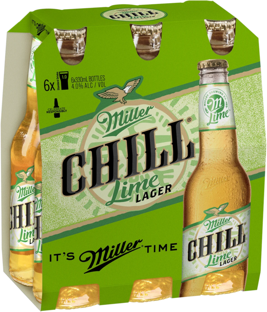 Miller Chill Lime Bottle 6X330ML