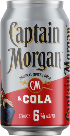 Captain Morgan 6% Rum Cola Can 3X10X330/375ML