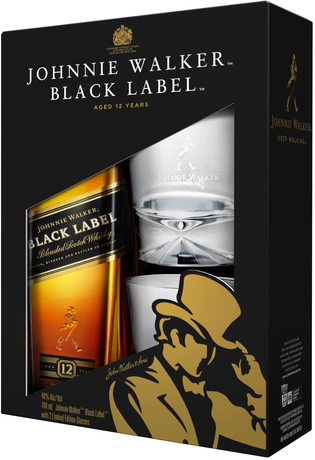 Johnnie Walker Black Label Glass Pack 12YO 700ML