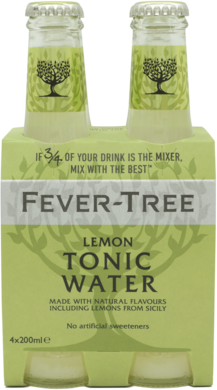 Fever Tree Lemon Tonic Water Bottle 4X200ML