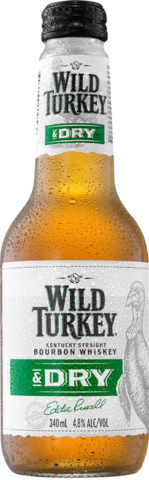 null Wild Turkey Bourbon & Dry 4.8% Bottle 24X340ML
