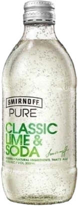 null Smirnoff Pure Lime & Soda Bottle 24X300ML