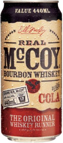 null REAL McCOY BOURBON 4.8% & COLA CAN 6PK 440ML