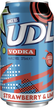  UDL Vodka Strawberry & Lime Zero Sugar 6x375mL