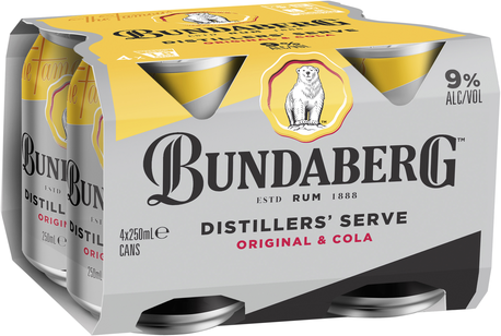 Bundaberg Rum 33OP & Cola 9% Can 4X250ML