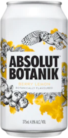 Absolut Botanic Berry Lemon Can 1X375ML