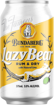 Bundaberg Lazy Bear Rum & Dry With Natural Lime 6 Pack 375ML