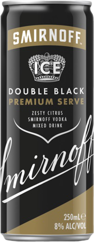 Smirnoff Ice Double Black 8% Can 4X250ML