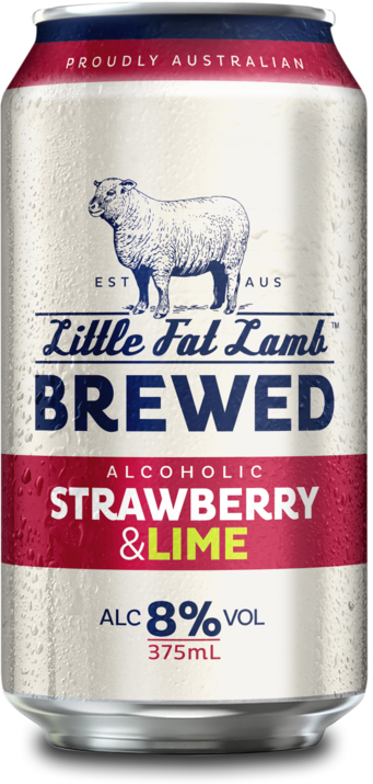 Little Fat Lamb Strawberry And Lime 8% Can 10X375ML