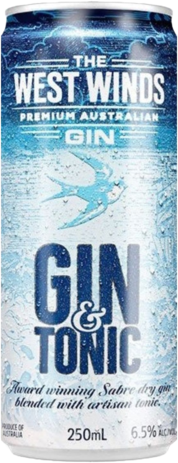 West Winds Gin & Tonic Can 4X250ML