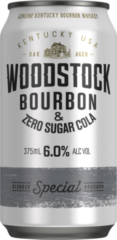 Woodstock Bourbon & Zero Cola 6% Can 6X375ML