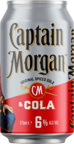 Captain Morgan Rum & Cola 6% Can 4X375ML