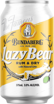 Bundaberg Lazy Bear Dry & Lime 3.5% Can 10X375ML