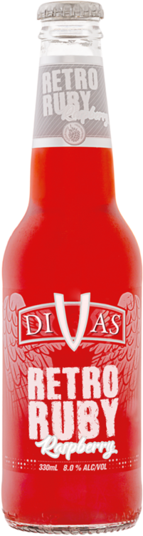 Divas Retro Ruby Raspberry Bottle 4X330ML