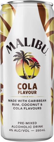 Malibu & Cola Can 4X250ML