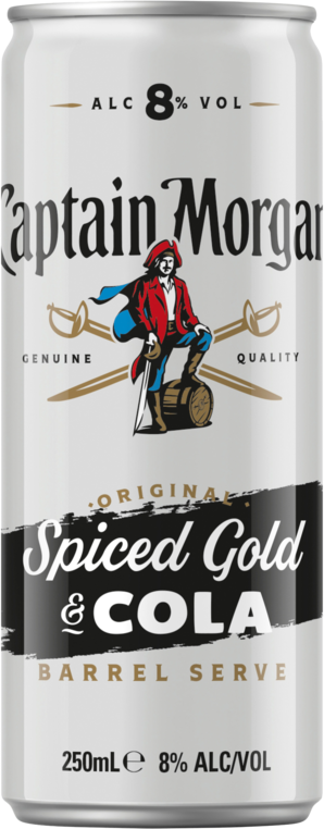 Captain Morgan Rum & Cola 8% Can 4X250ML