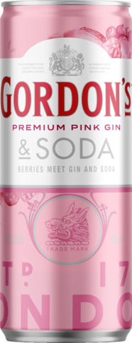 Gordons Pink Gin & Soda Can 4X250ML