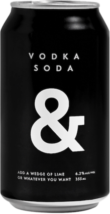 Ampersand Vodka Soda & Black 6% Can 4X330ML