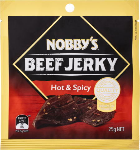  Nobbys Beef Jerky Hot 25GM