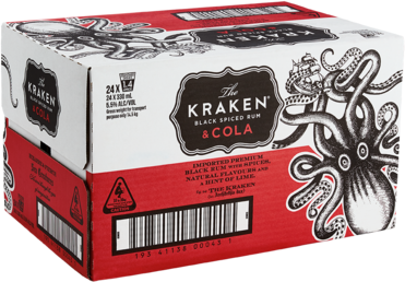 The Kraken Black Spiced Rum & Cola Bottle 24X330ML