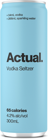 Actual Vodka Seltzer Can 1X300ML