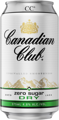 Canadian Club & Dry Zero 4.8% Can Cube 24X375ML