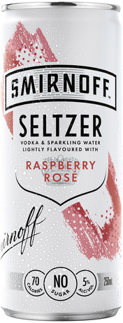 Smirnoff Seltzer & Raspberry 5% Can 24X250ML