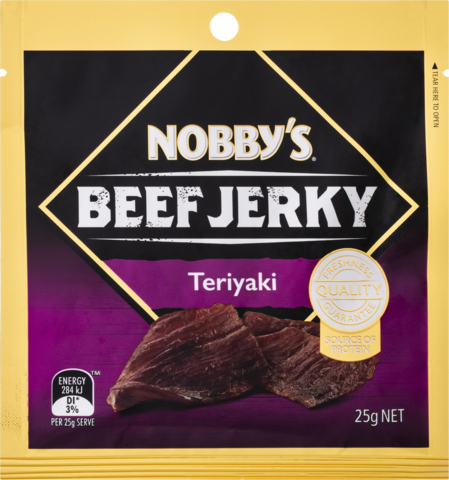 Nobbys Beef Jerky Teriyak 25gm
