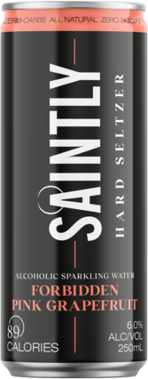 Saintly Forbidden Pink Grapefruit Hard Seltzer 6% Can 4X250ML