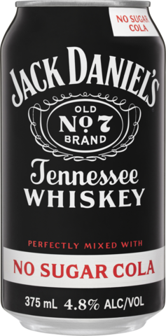 null Jack Daniels Tennessee Whiskey & No Sugar Cola Can 24X375ML
