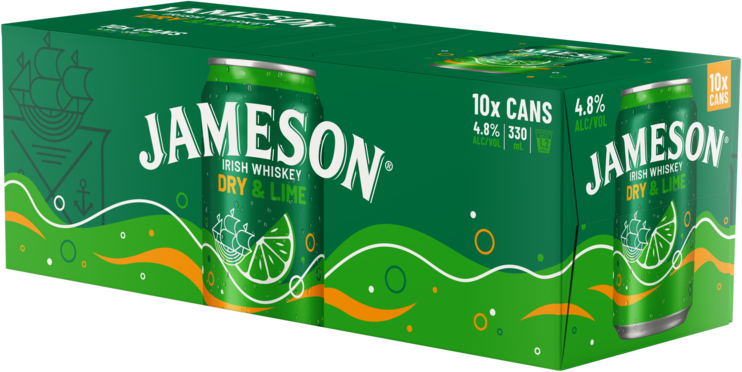 Jameson Dry Lime 4.8% Can 10X375ML