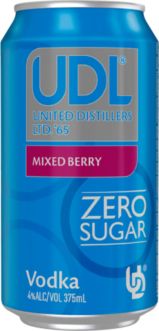 null UDL Vodka Mixed Berry Sugar Free Can 24X375ML