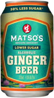 Matsos Lower Sugar Ginger Beer Can 6X330ML