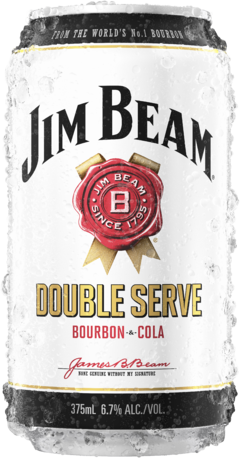 Jim Beam White Double Serve Bourbon 6.7% Can 6X375ML