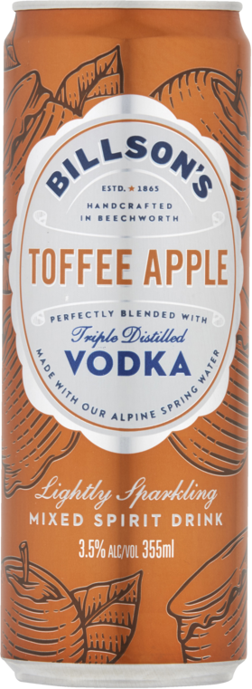 Billsons Vodka & Toffee Apple Can 4X355ML