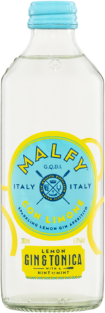 Malfy Limona Gin & Tonica Bottle 4X300ML
