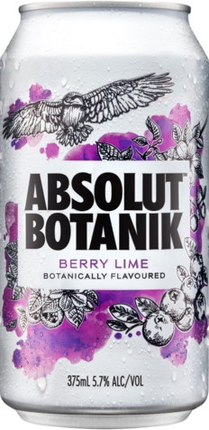 Absolut Botanic Berry Lime Can 4X375ML