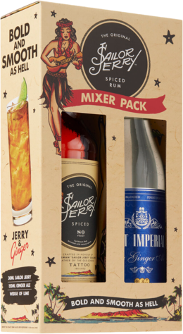 Sailor Jerry Spiced Rum 700ML & Ginger Ale 500ML Gift Pack