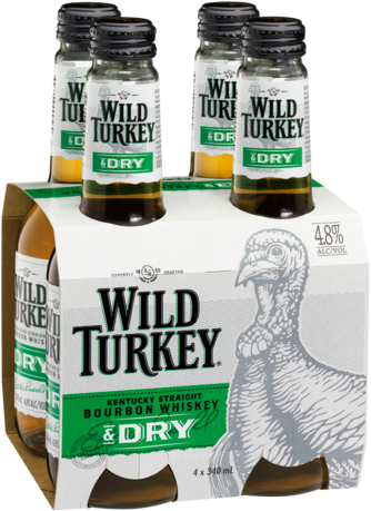 Wild Turkey Dry Ginger & Lime 4.2% Btl 4X330ML