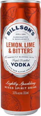 Billson's Vodka & Lemon Lime Bitters Can 24X355ML