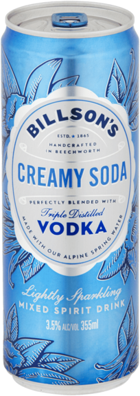 Billson's Vodka & Creamy Soda Can 1X355ML
