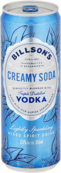 Billson's Vodka & Creamy Soda Can 4X355ML