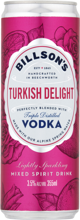 Billsons Vodka & Turkish Delight Can 4X355ML