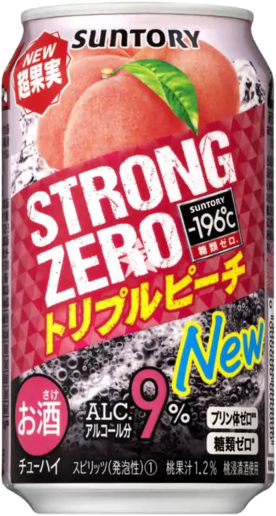 Suntory -196 Strong Zero Peach Can 4X350ML