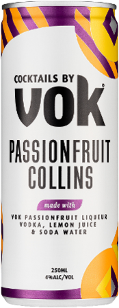 Vok Cocktail Passionfruit Collins Can 4X250ML